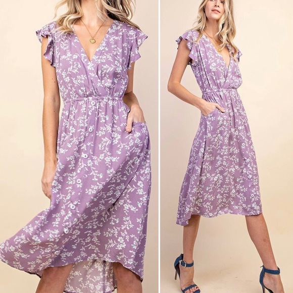 HauteCakes Boutique Dresses & Skirts - SALE Luxurious floral Lavender Lilac prairie dress